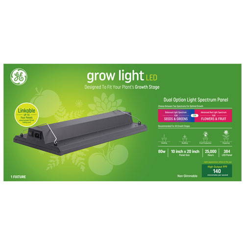 GE Grow Light Fixture LED Light Panel - Dual Spectrum