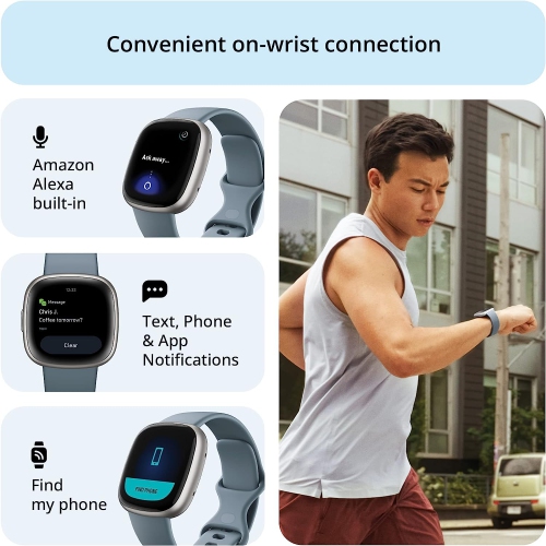 Fitbit Versa 4 Smartwatch with Heart Rate Monitor - Waterfall Blue by FITBIT - Refurbished condition - Image 4