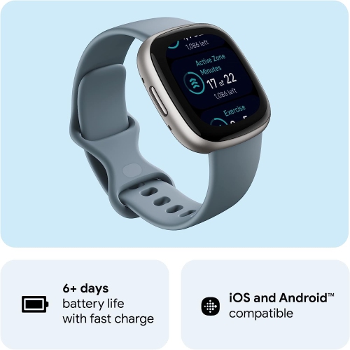 Fitbit Versa 4 Smartwatch with Heart Rate Monitor - Waterfall Blue by FITBIT - Refurbished condition - Image 5