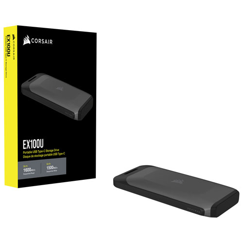 Corsair EX100U 2TB USB-C 1TB External Solid State Drive (CSSD-EX100U2TB)