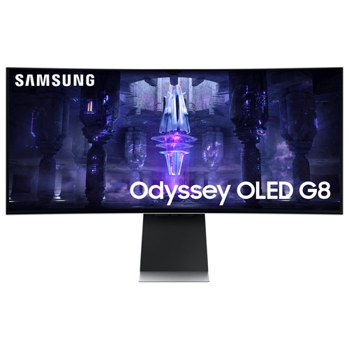 SAMSUNG  - Odyssey G8 34" Wqhd 175Hz 0.1Ms Gtg Curved Oled Gaming Monitor (Ls34Bg850Snxza) -Exclusive Retail Partner