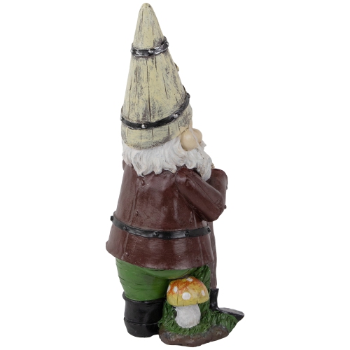 Gnome with Butterfly and Ladybug Outdoor Garden Statue - 15.25"