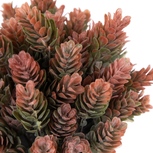 Two-Tone Wild Flower Artificial Plant in a Textured Lined Pot - 8"