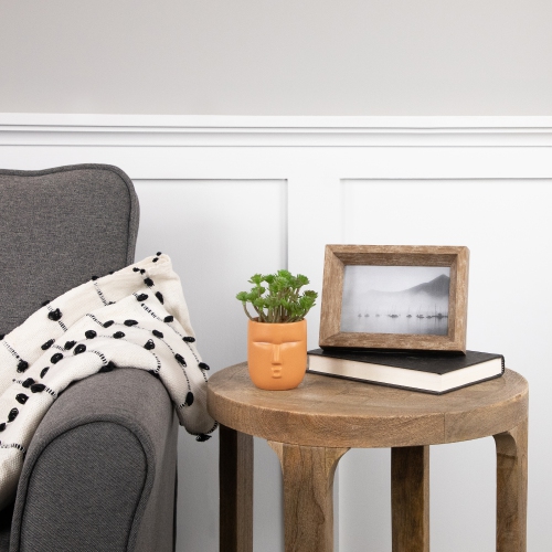 Mini Artificial Succulent in Face Planter Pot - 5.5"