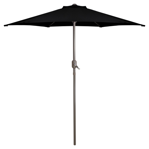 7,5ft parasol de patio extérieur avec manivelle, noir