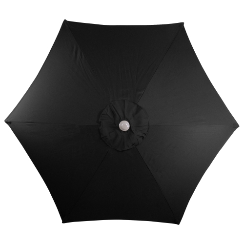 7,5ft parasol de patio extérieur avec manivelle, noir