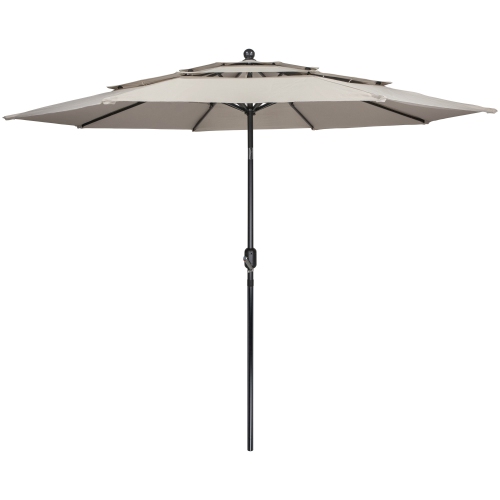 NORTHLIGHT  9.75Ft Outdoor Patio Market Umbrella With Hand Crank And Tilt In Beige
