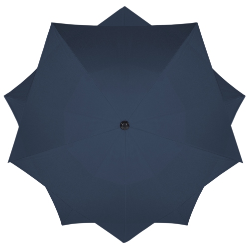 8.5ft Outdoor Patio Lotus Umbrella with Hand Crank, Navy Blue