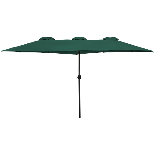 NORTHLIGHT  15' Outdoor Patio Market Umbrella With Hand Crank In Green