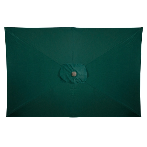 10ft x 6.5ft Outdoor Patio Market Umbrella with Hand Crank, Hunter Green