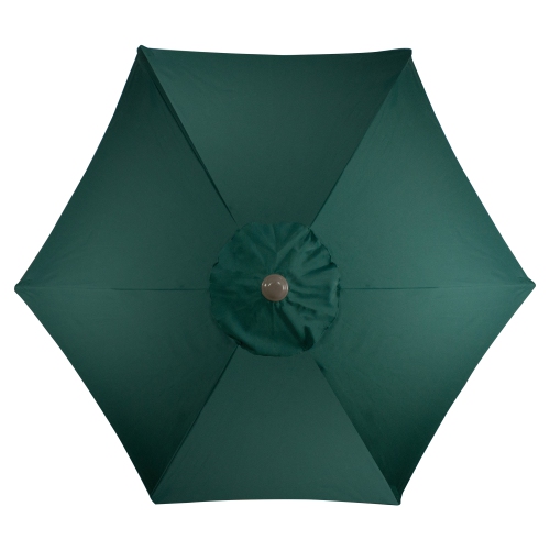 7,5ft parasol de patio extérieur avec manivelle, vert chasseur