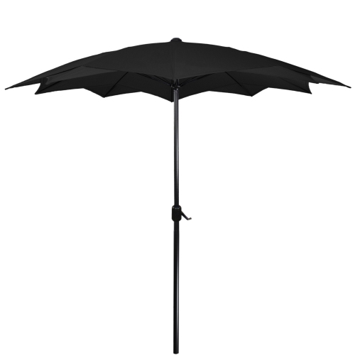 8.5ft Outdoor Patio Lotus Umbrella with Hand Crank, Black