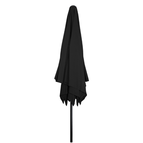 8.5ft Outdoor Patio Lotus Umbrella with Hand Crank, Black
