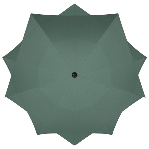8.5ft Outdoor Patio Lotus Umbrella with Hand Crank, Green