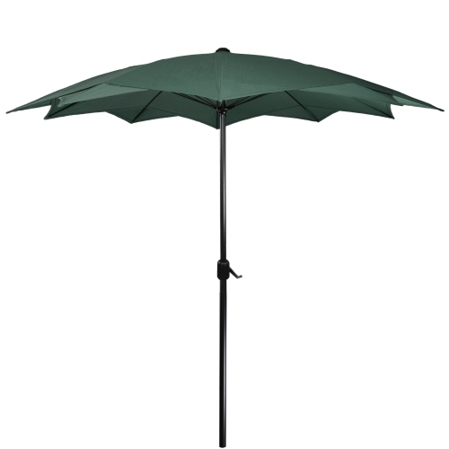 8.5ft Outdoor Patio Lotus Umbrella with Hand Crank, Green