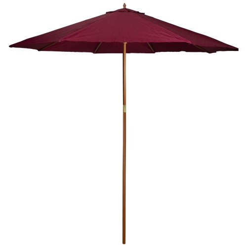 NORTHLIGHT  8.5Ft Outdoor Patio Market Umbrella With Wooden Pole In Burgundy