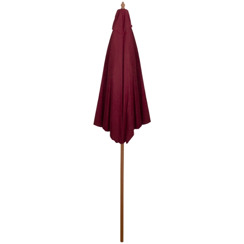 8.5ft Outdoor Patio Market Umbrella with Wooden Pole, Burgundy