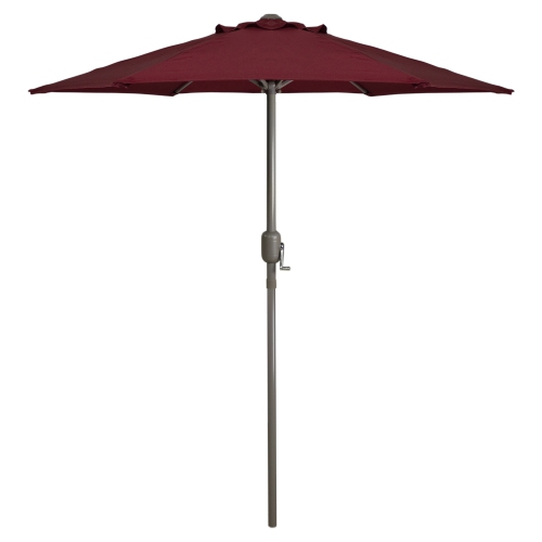 7.5ft Outdoor Patio Market Umbrella with Hand Crank, Burgundy