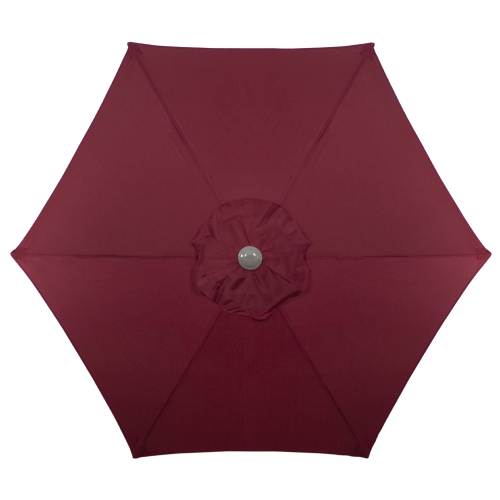 7.5ft Outdoor Patio Market Umbrella with Hand Crank, Burgundy