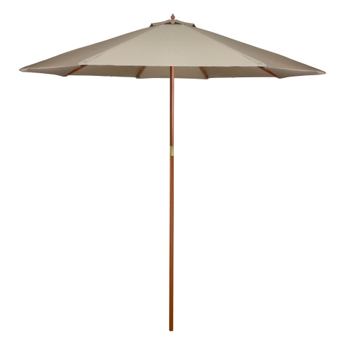 NORTHLIGHT  9Ft Outdoor Patio Market Umbrella With Wooden Pole In Tan