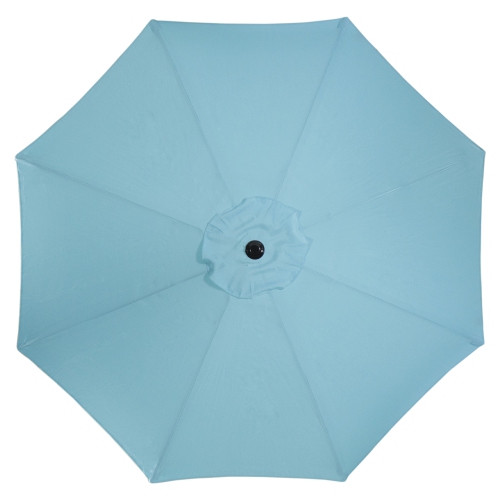 9ft Outdoor Patio Market Umbrella with Hand Crank and Tilt, Turquoise Blue