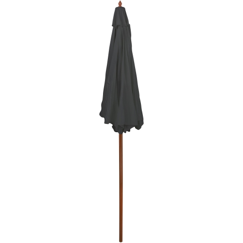 Parasol de patio d'extérieur de 8,5ft pi avec poteau en bois, gris