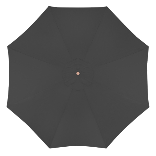 Parasol de patio d'extérieur de 8,5ft pi avec poteau en bois, gris
