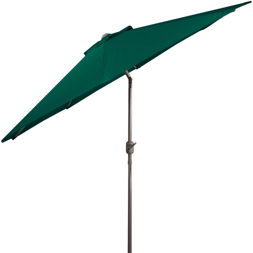 9ft Outdoor Patio Market Umbrella with Hand Crank and Tilt, Hunter Green