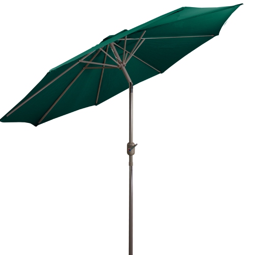 9ft Outdoor Patio Market Umbrella with Hand Crank and Tilt, Hunter Green