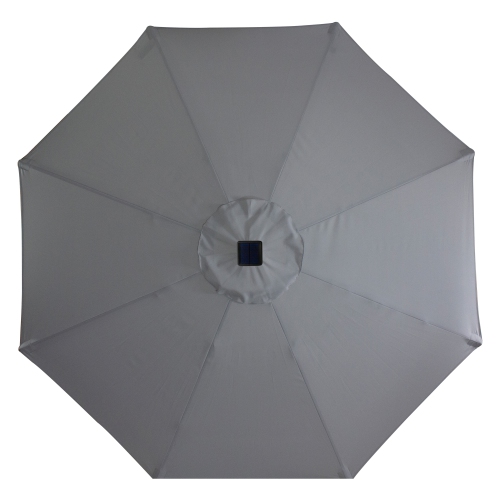 9ft parasol de patio extérieur à éclairage solaire avec manivelle et inclinaison, gris