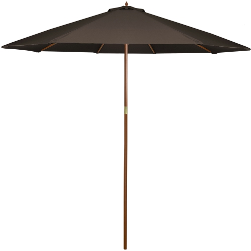 NORTHLIGHT  9Ft Outdoor Patio Market Umbrella With Wooden Pole In Brown