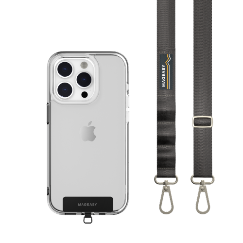 SwitchEasy MagEasy 20mm Strap + Strap Card with Adjustable Detachable Neckstrap and Phone Lanyard Compatible with All Smartphones such as Apple