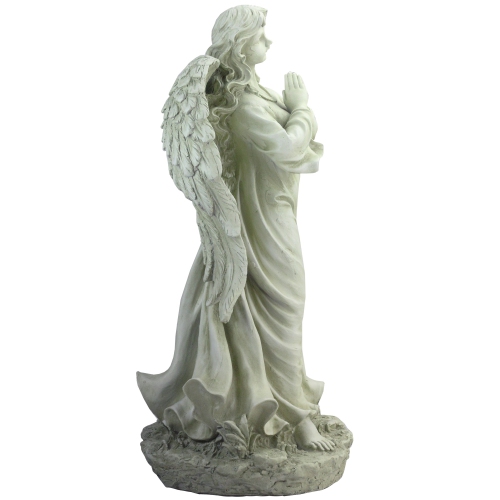 24.5" Light Olive Green Praying Angel Decorative Outdoor Garden Statue