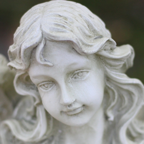 24.5" Light Olive Green Praying Angel Decorative Outdoor Garden Statue