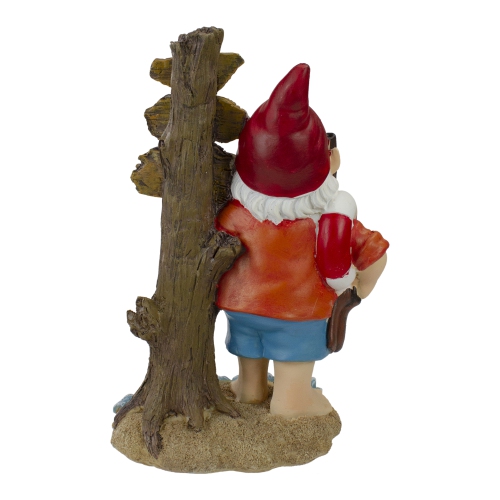 10.5" Red and Blue Beach Gnome Outdoor Garden Statue