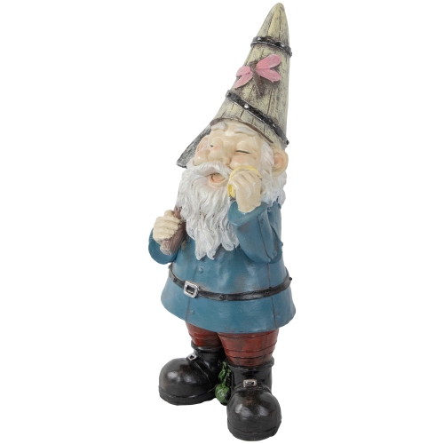 Gnome with Shovel Outdoor Garden Statue - 15.25"