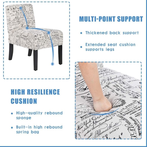 Chair dining room chair living room armchair modern chair modern fabric living room chair 2-piece solid wood leg home furniture, white