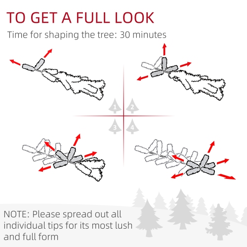 HOMCOM 6ft Tall Pencil Artificial Christmas Tree, Holiday Décor with Snow Flocked Branches, Green