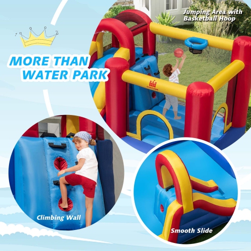 Costway Inflatable Water Slide Giant Kids Water Park with Double Slides & 950W Blower