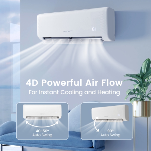 Climatiseur miniature divisé 18.000&nbsp;BTU de Costway avec thermopompe et télécommande