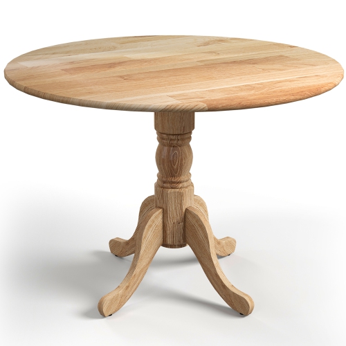 Table de salle à manger rustique en bois avec table ronde et pattes courbées de Costway