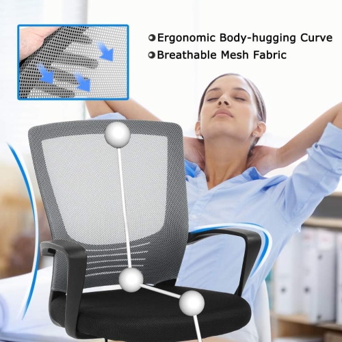 BestOffice Mesh Computer Rolling Swivel Modern Executive Chair Adjustable Stool Back Support for Adult