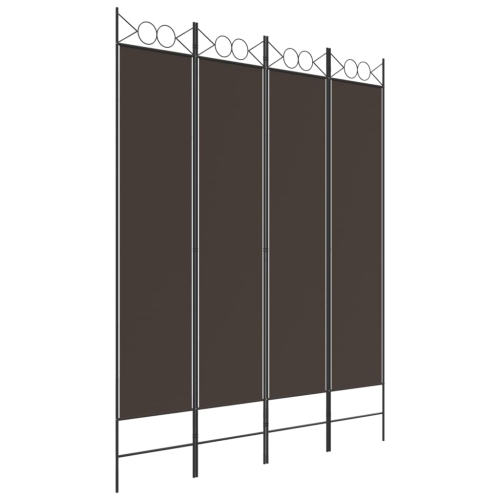VIDAXL  4-Panel Room Divider 160X200 Cm Fabric In Brown