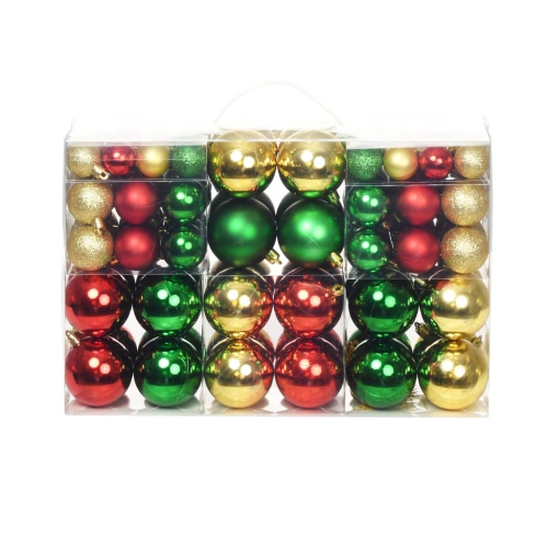 VIDAXL Christmas Balls 100 PCs Red/gold/green