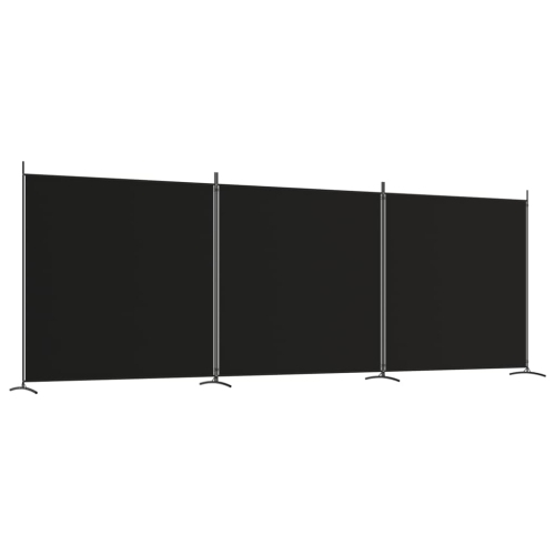 VIDAXL  3-Panel Room Divider 525X180 Cm Fabric In Black
