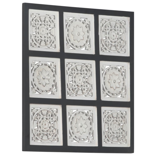 vidaXL Hand-Carved Wall Panel MDF 60x60x1.5 cm Black and White