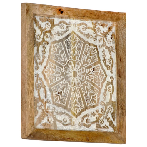 vidaXL Hand-Carved Wall Panels 2 pcs Solid Mango Wood 40x40x1.5 cm