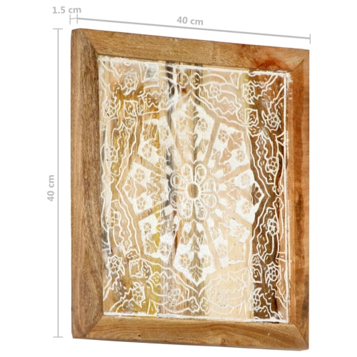 vidaXL Hand-Carved Wall Panels 2 pcs Solid Mango Wood 40x40x1.5 cm