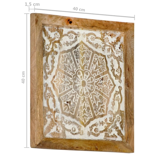 vidaXL Hand-Carved Wall Panels 2 pcs Solid Mango Wood 40x40x1.5 cm