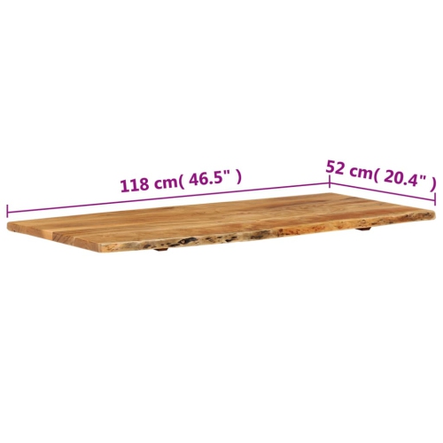 vidaXL Bathroom Vanity Top Solid Acacia Wood 114x52x2.5 cm